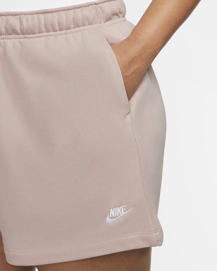 Pantalones Cortos Nike Sportswear Club Fleece Mid-Rise Mujer Rosas Blancas | UXNOY-0496
