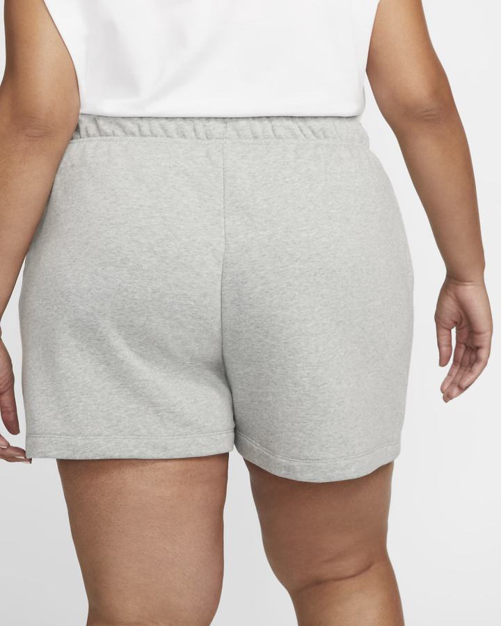 Pantalones Cortos Nike Sportswear Club Fleece Mid-Rise Mujer Gris Oscuro Blancas | ZRASF-3217