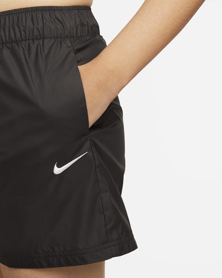 Pantalones Cortos Nike Sportswear Essentials Repel Mid-Rise Mujer Negras Blancas | EAQTL-1762
