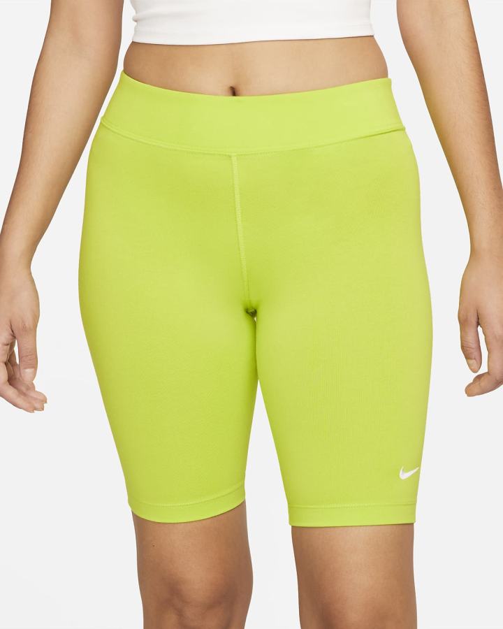 Pantalones Cortos Nike Sportswear Essential Mid-Rise Bike Mujer Verde Blancas | EJQNI-8960