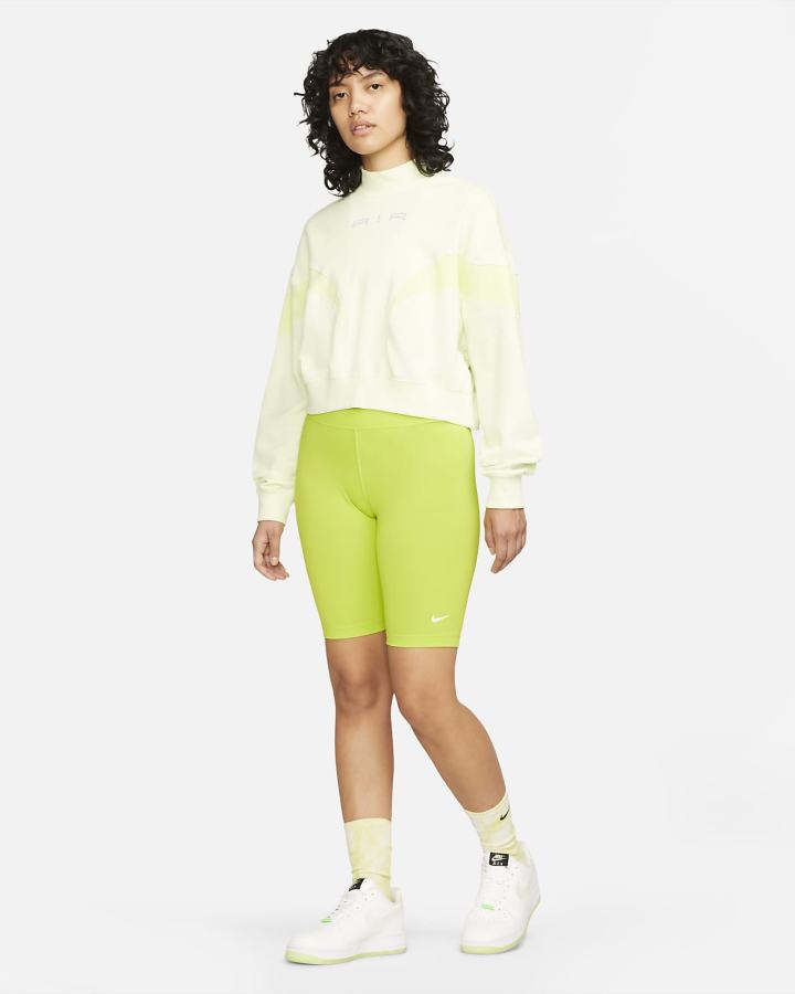 Pantalones Cortos Nike Sportswear Essential Mid-Rise Bike Mujer Verde Blancas | EJQNI-8960