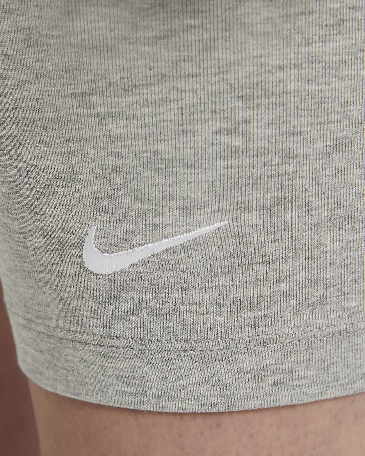 Pantalones Cortos Nike Sportswear Essential Mid-Rise Bike Mujer Gris Oscuro Blancas | GIZVQ-8095