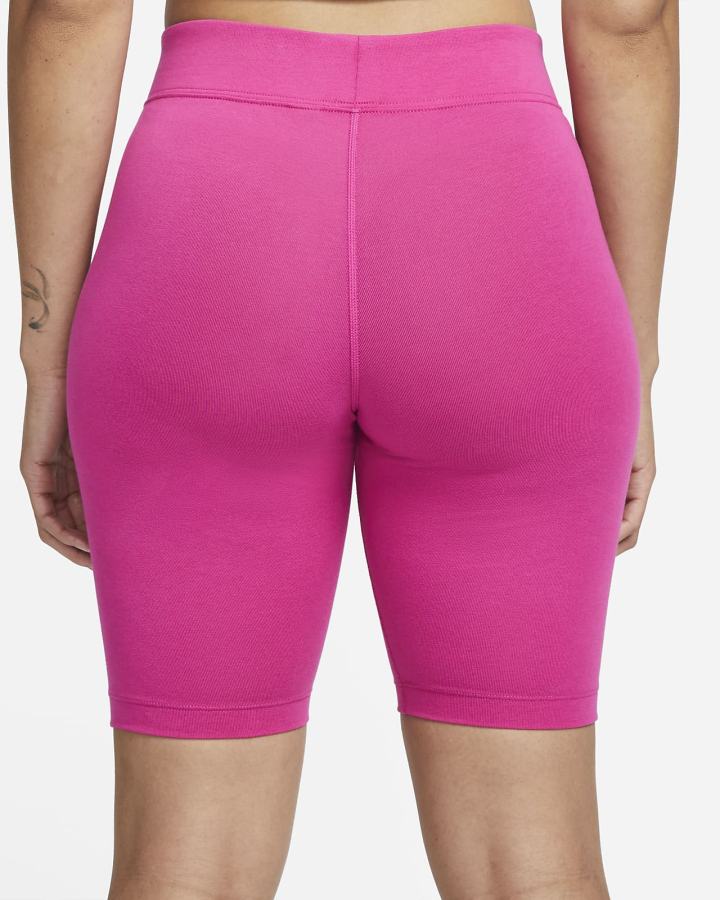 Pantalones Cortos Nike Sportswear Essential Mid-Rise Bike Mujer Rosas Blancas | GVDAJ-6514