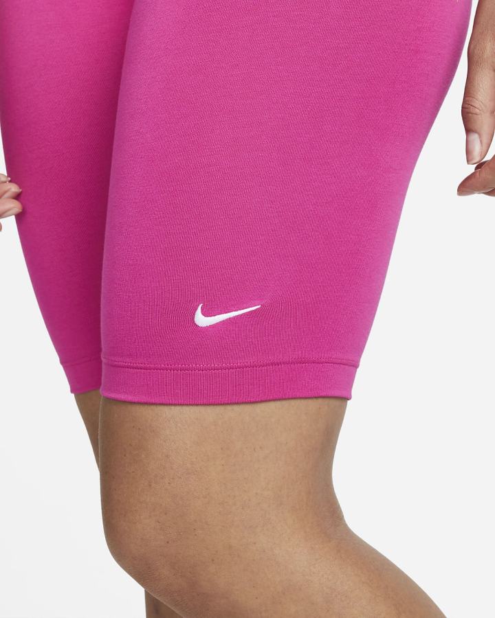 Pantalones Cortos Nike Sportswear Essential Mid-Rise Bike Mujer Rosas Blancas | GVDAJ-6514
