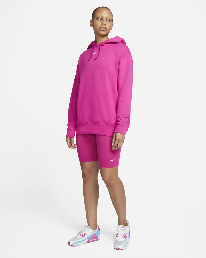 Pantalones Cortos Nike Sportswear Essential Mid-Rise Bike Mujer Rosas Blancas | GVDAJ-6514