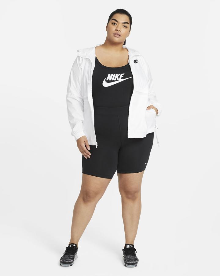 Pantalones Cortos Nike Sportswear Essential Mid-Rise Bike Mujer Negras Blancas | GYCUS-2617