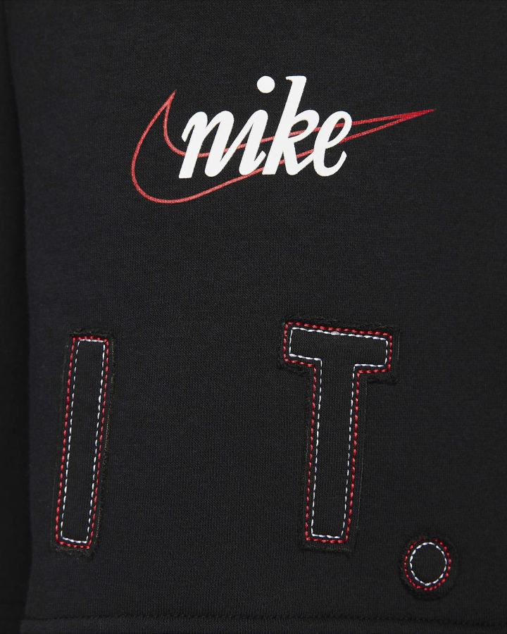 Pantalones Cortos Nike Sportswear Essentials High-Rise Fleece Mujer Negras Blancas | ITBGC-5839