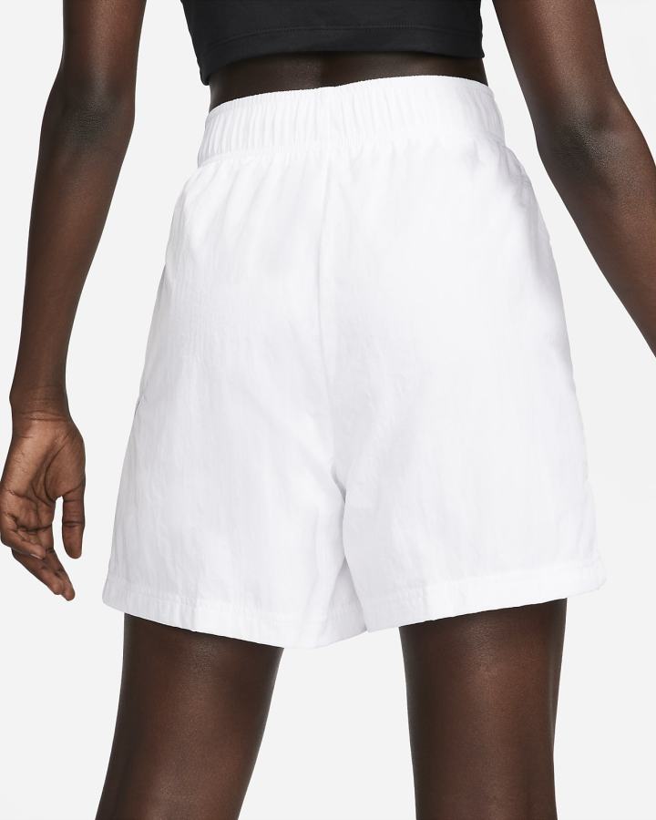 Pantalones Cortos Nike Sportswear Essential High-Rise Woven Mujer Blancas Negras | POYHM-0719