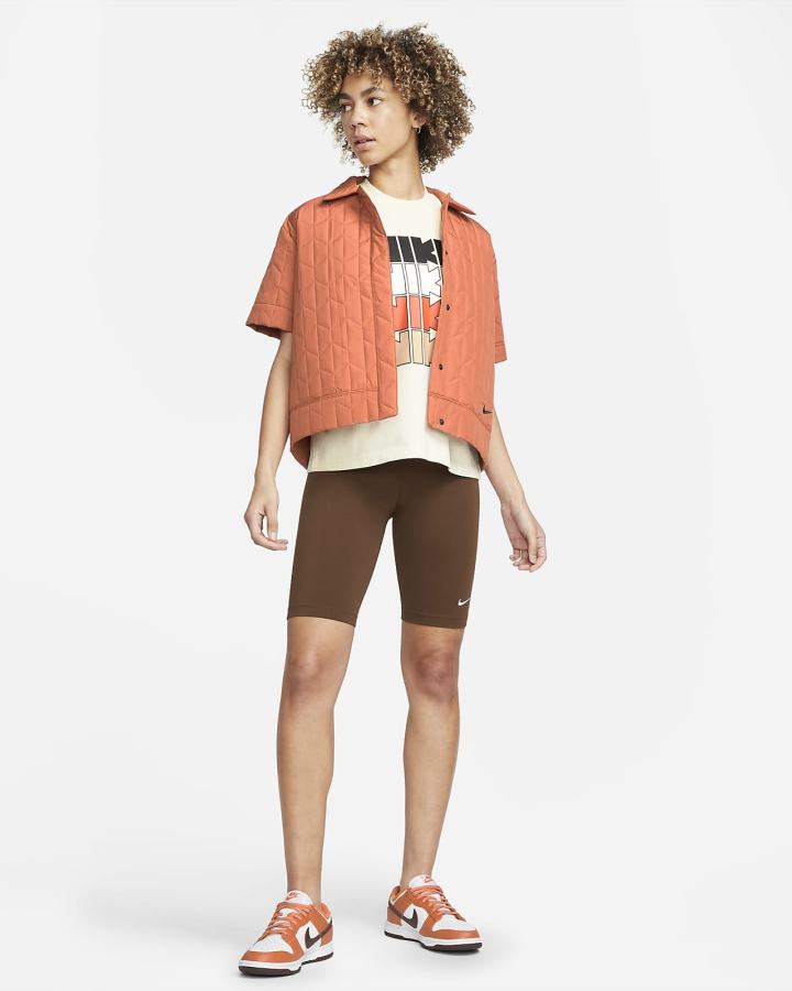 Pantalones Cortos Nike Sportswear Essential Mid-Rise Bike Mujer Blancas | RDSZY-6751