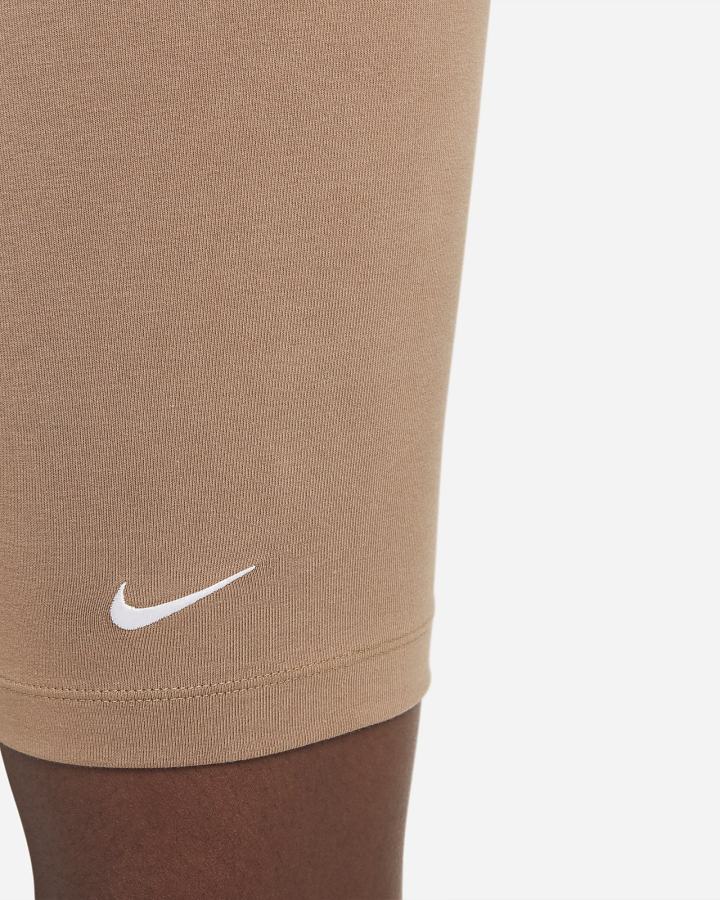 Pantalones Cortos Nike Sportswear Essential Mid-Rise Bike Mujer Marrones Blancas | SYPAX-9874