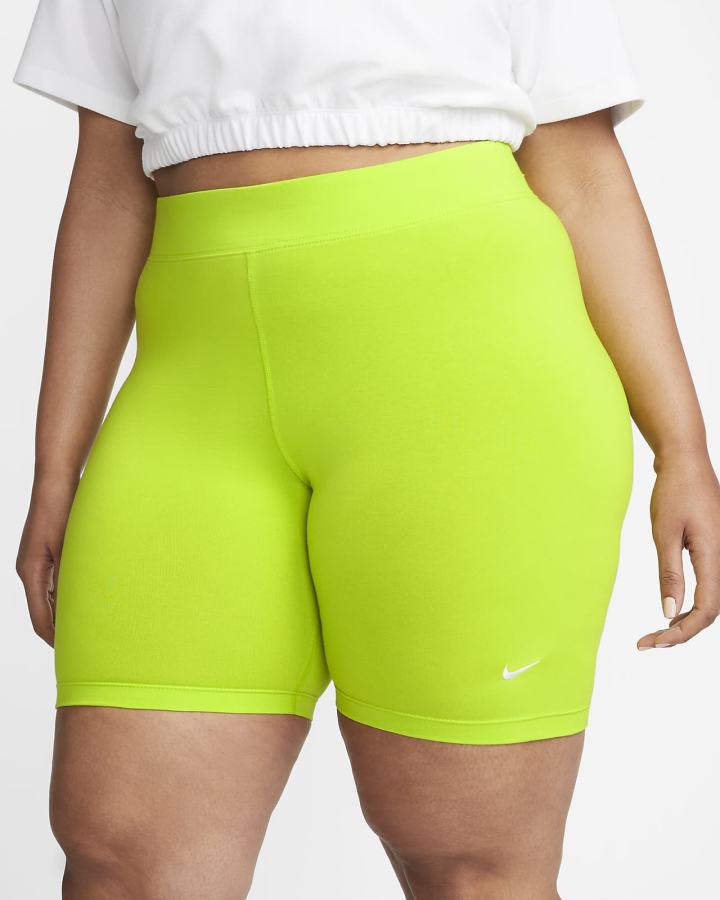 Pantalones Cortos Nike Sportswear Essential Mid-Rise Bike Mujer Verde Blancas | TQPRC-0492