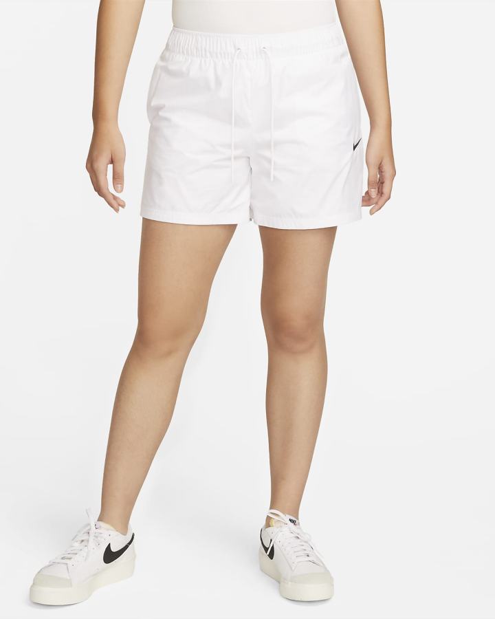 Pantalones Cortos Nike Sportswear Essentials Repel Mid-Rise Mujer Blancas Negras | YUSKV-2798