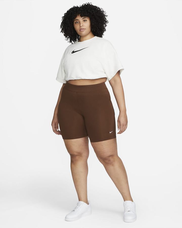 Pantalones Cortos Nike Sportswear Essential Mid-Rise Bike Mujer Blancas | ZYIJQ-1857