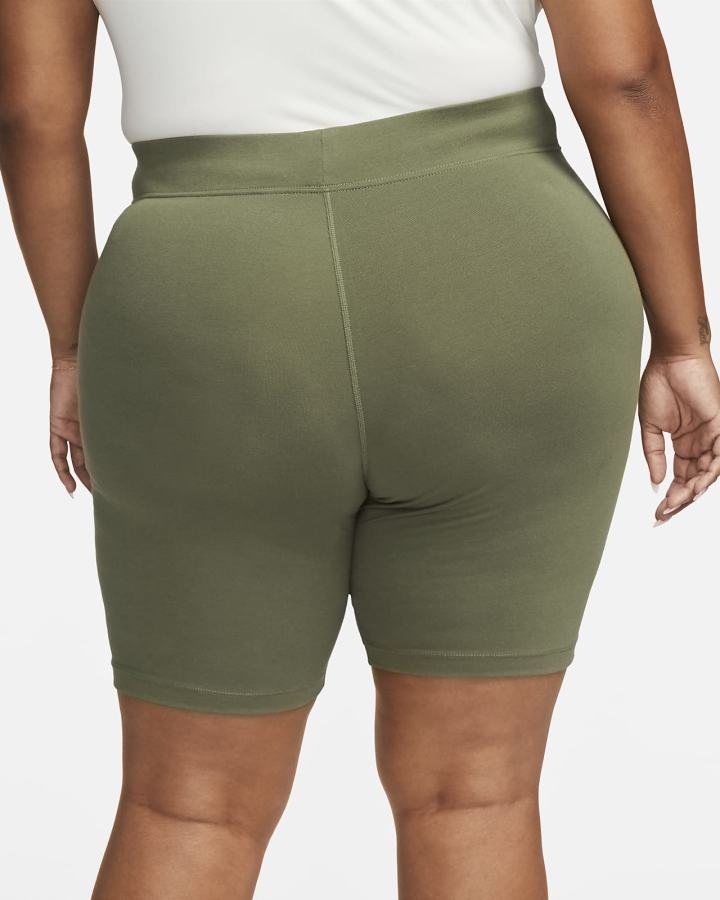 Pantalones Cortos Nike Sportswear Essential Mid-Rise Bike Mujer Verde Oliva Blancas | ZYTNH-6182