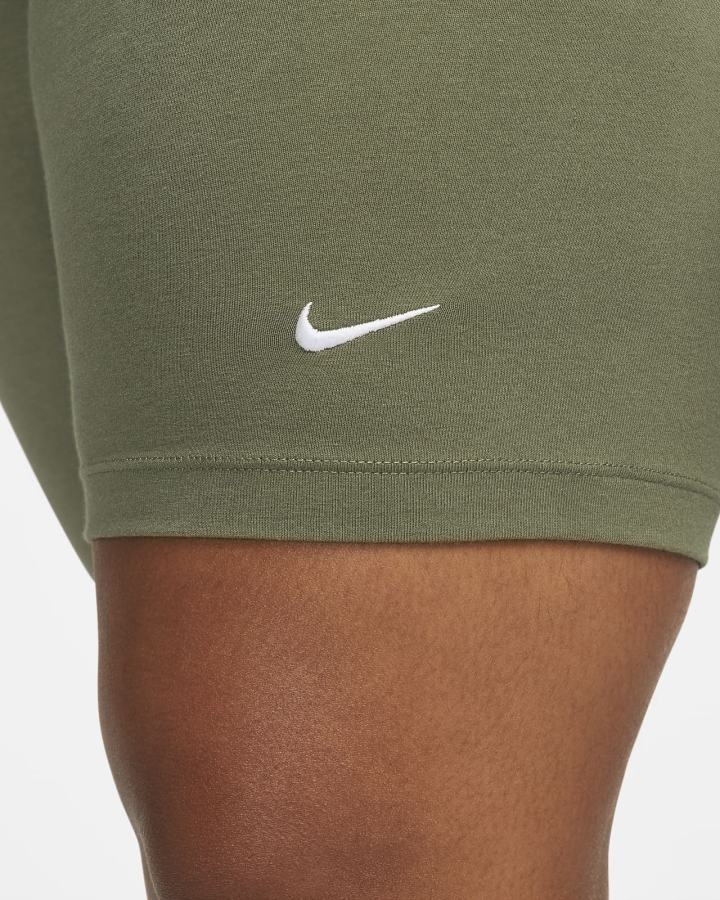 Pantalones Cortos Nike Sportswear Essential Mid-Rise Bike Mujer Verde Oliva Blancas | ZYTNH-6182