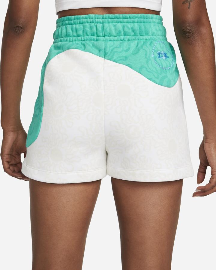 Pantalones Cortos Nike Sportswear Fleece Mujer Verde Blancas | QYPVL-0645