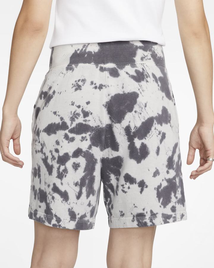 Pantalones Cortos Nike Sportswear High-Waisted Cloud-Dye Mujer Negras Blancas | TLCEG-8714