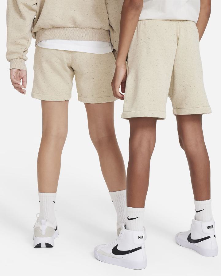 Pantalones Cortos Nike Sportswear Icon Fleece Kids Niña Beige | ALNWB-4580