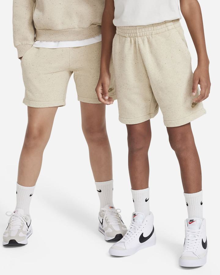 Pantalones Cortos Nike Sportswear Icon Fleece Kids Niña Beige | ALNWB-4580
