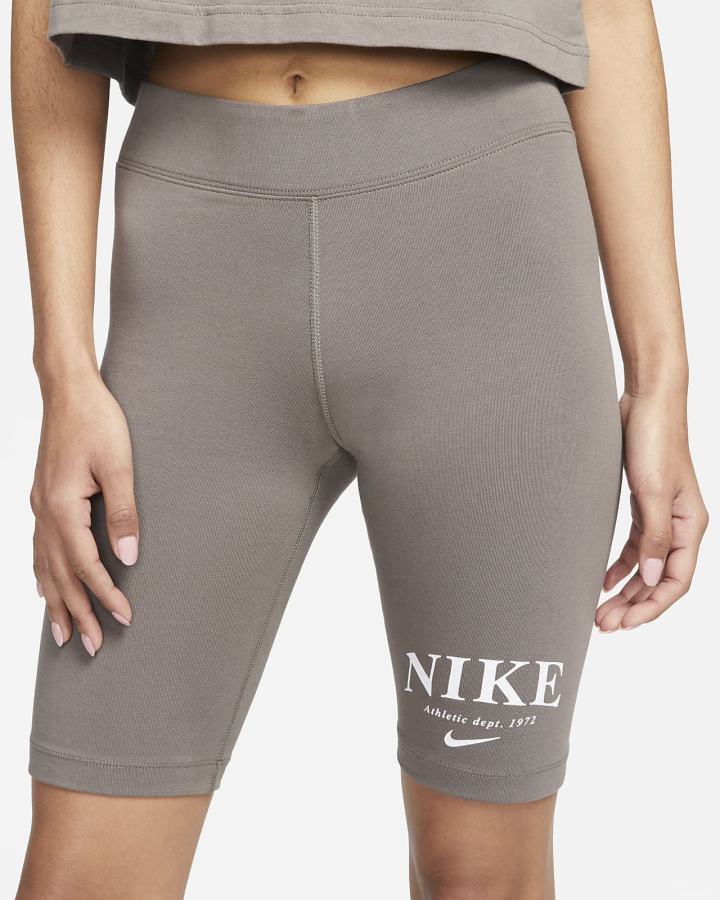 Pantalones Cortos Nike Sportswear Mid-Rise Bike Mujer Gris Blancas | UNCZL-3541