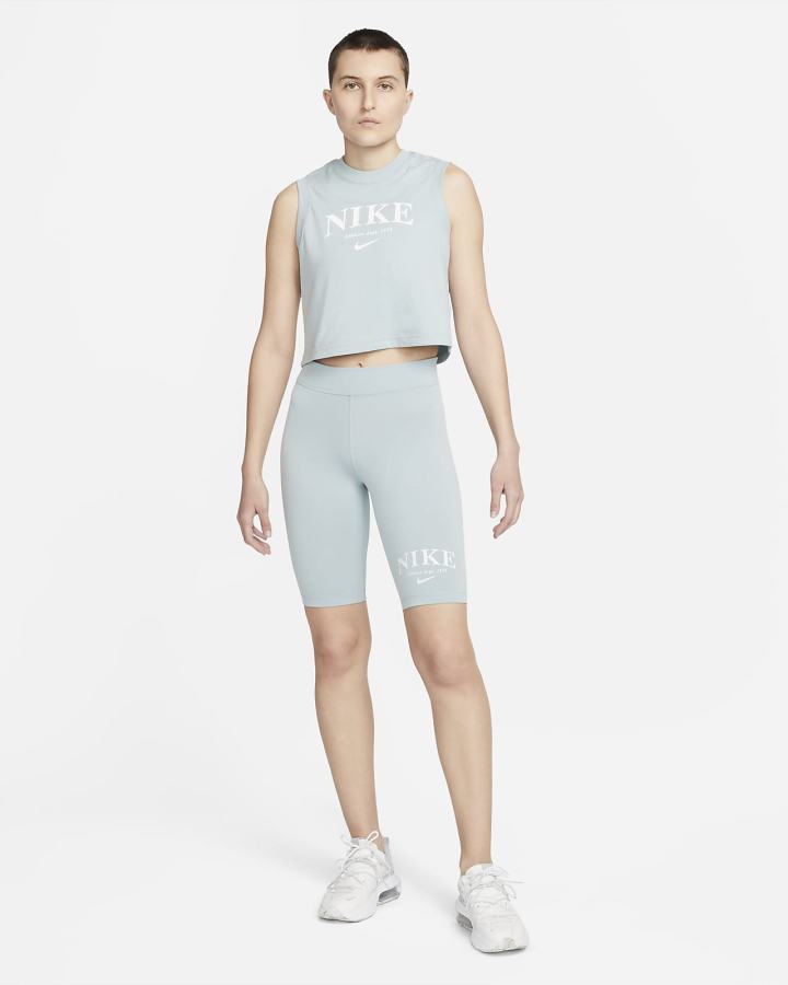 Pantalones Cortos Nike Sportswear Mid-Rise Bike Mujer Blancas | XBZLN-6873