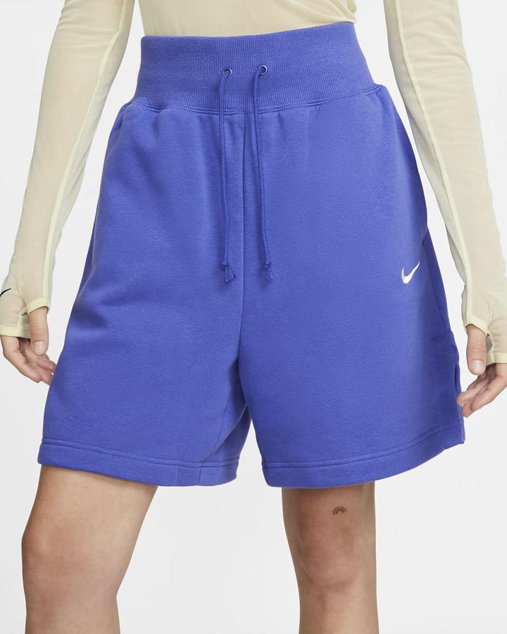 Pantalones Cortos Nike Sportswear Phoenix Fleece High-Waisted Loose-Fit Mujer Azules | AZEPW-8123
