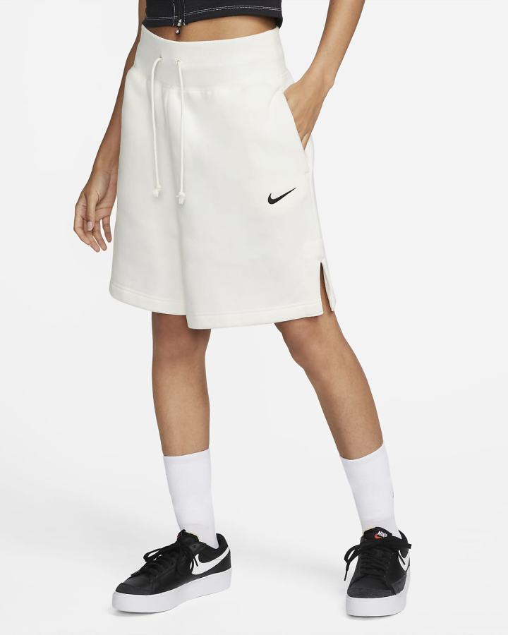 Pantalones Cortos Nike Sportswear Phoenix Fleece High-Waisted Loose-Fit Mujer Negras | JFDYN-3241