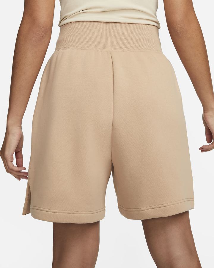 Pantalones Cortos Nike Sportswear Phoenix Fleece High-Waisted Loose-Fit Mujer Beige | MHAJI-7041