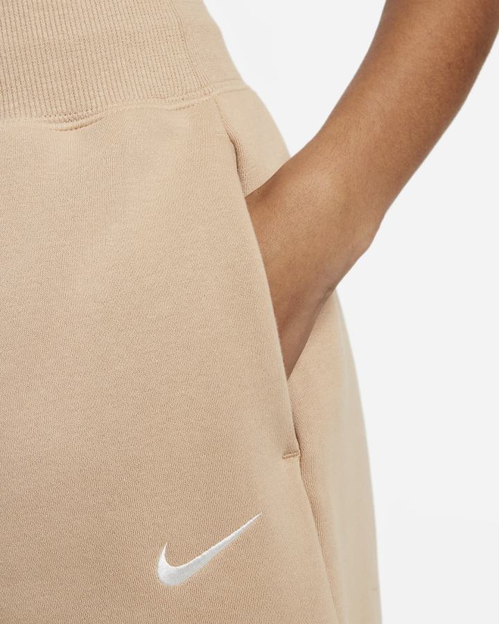 Pantalones Cortos Nike Sportswear Phoenix Fleece High-Waisted Loose-Fit Mujer Beige | MHAJI-7041