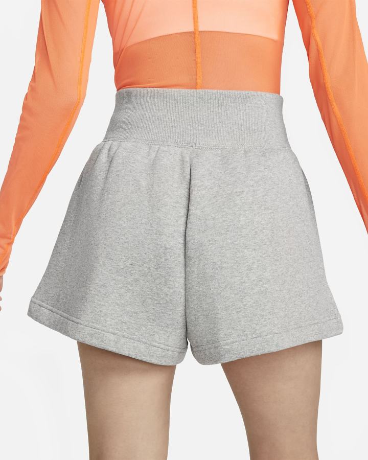 Pantalones Cortos Nike Sportswear Phoenix Fleece High-Waisted Mujer Gris Oscuro | RHPNK-1286