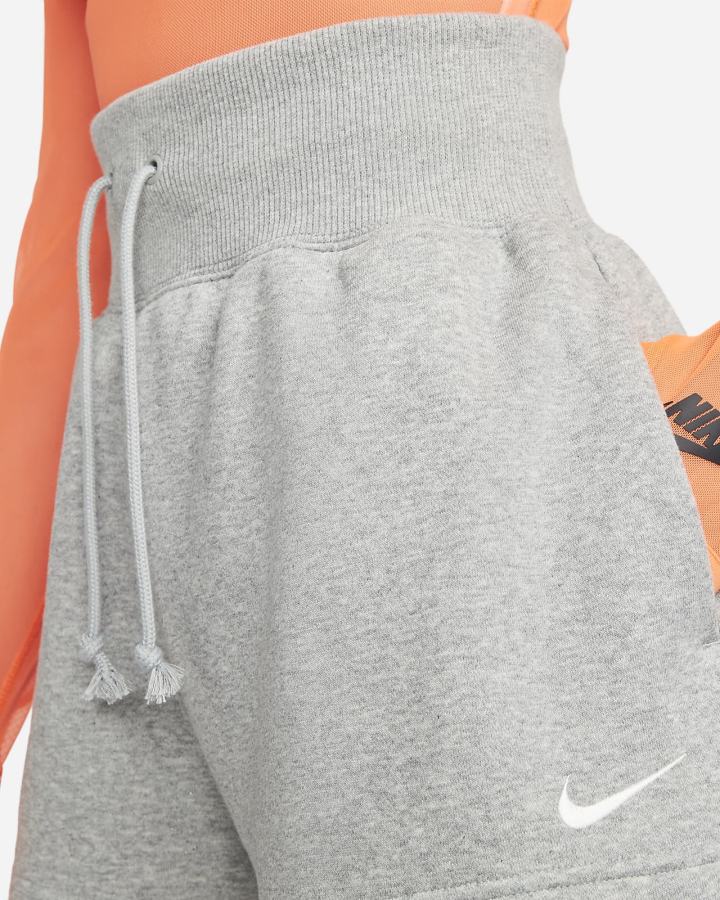 Pantalones Cortos Nike Sportswear Phoenix Fleece High-Waisted Mujer Gris Oscuro | RHPNK-1286