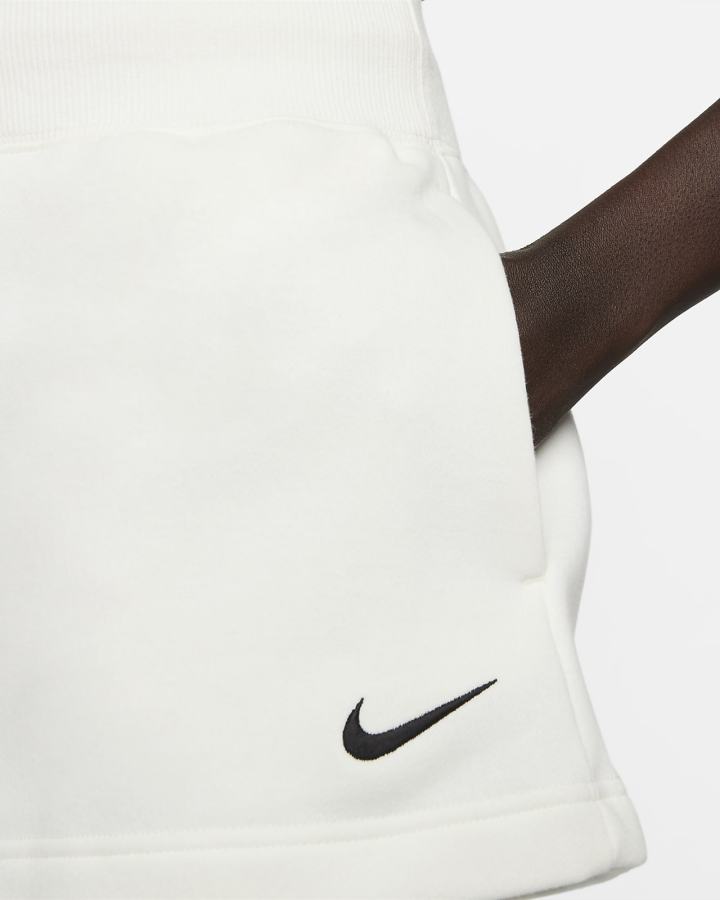 Pantalones Cortos Nike Sportswear Phoenix Fleece High-Waisted Mujer Negras | SQKOM-6394