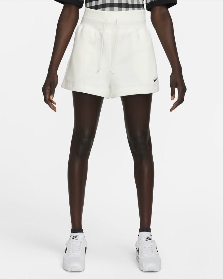 Pantalones Cortos Nike Sportswear Phoenix Fleece High-Waisted Mujer Negras | SQKOM-6394