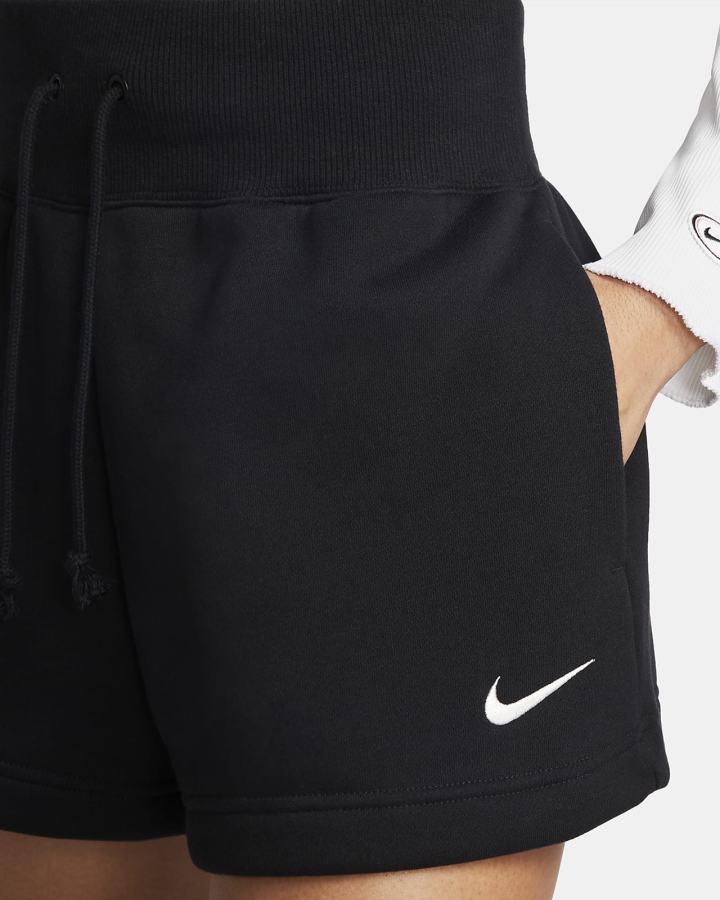 Pantalones Cortos Nike Sportswear Phoenix Fleece High-Waisted Mujer Negras | XADPE-8476