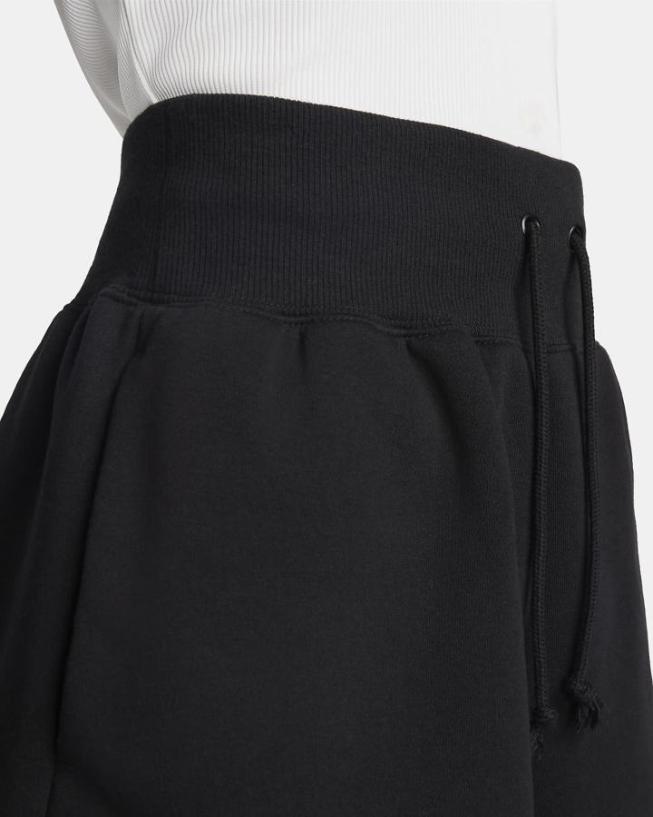 Pantalones Cortos Nike Sportswear Phoenix Fleece High-Waisted Mujer Negras | XADPE-8476