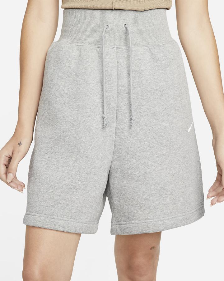 Pantalones Cortos Nike Sportswear Phoenix Fleece High-Waisted Loose-Fit Mujer Gris Oscuro | YSPUF-3180