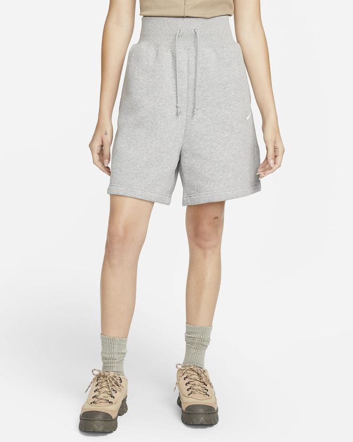 Pantalones Cortos Nike Sportswear Phoenix Fleece High-Waisted Loose-Fit Mujer Gris Oscuro | YSPUF-3180