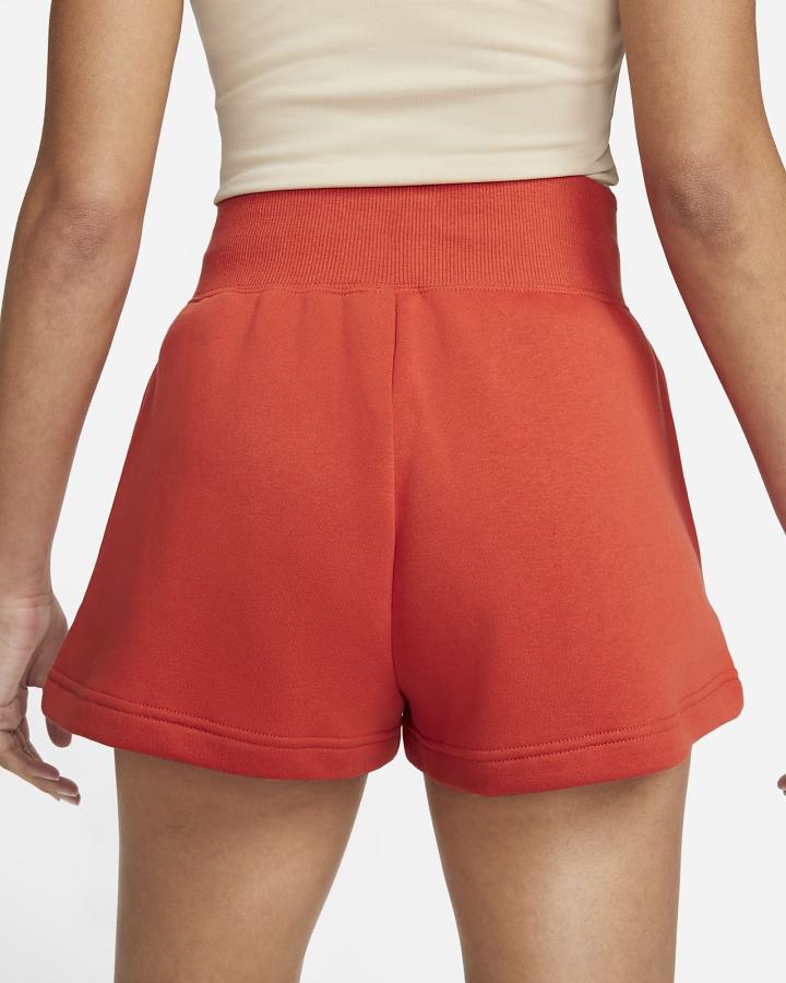 Pantalones Cortos Nike Sportswear Phoenix Fleece High-Waisted Mujer Naranjas | ZPQHL-8563