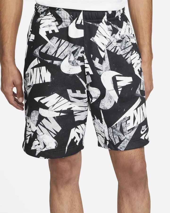 Pantalones Cortos Nike Sportswear Sport Essentials+ Allover Print Hombre Negras Blancas | CUWRA-8059