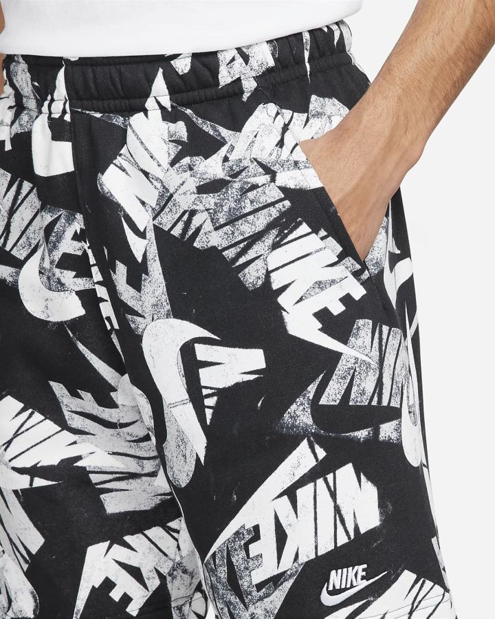 Pantalones Cortos Nike Sportswear Sport Essentials+ Allover Print Hombre Negras Blancas | CUWRA-8059
