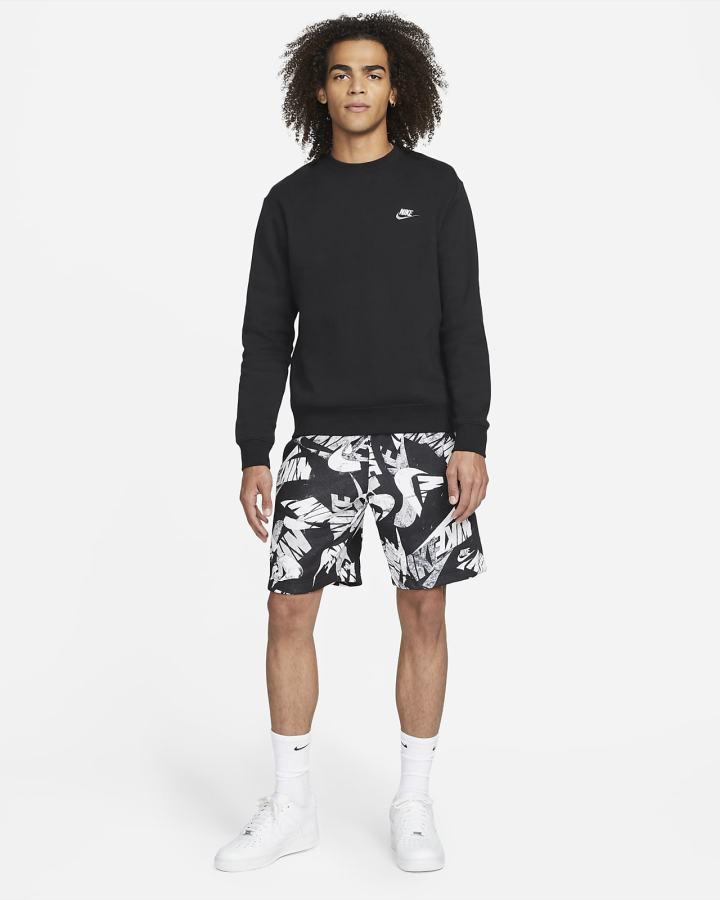 Pantalones Cortos Nike Sportswear Sport Essentials+ Allover Print Hombre Negras Blancas | CUWRA-8059