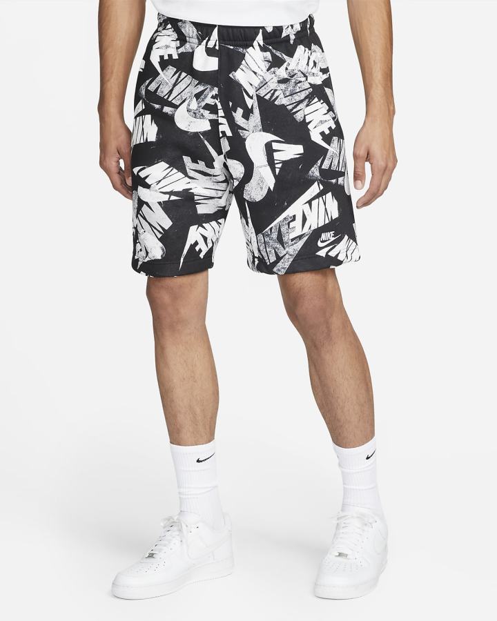 Pantalones Cortos Nike Sportswear Sport Essentials+ Allover Print Hombre Negras Blancas | CUWRA-8059