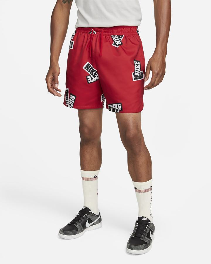 Pantalones Cortos Nike Sportswear Sport Essentials+ Flow Hombre Rojas Blancas | UZTXO-0931