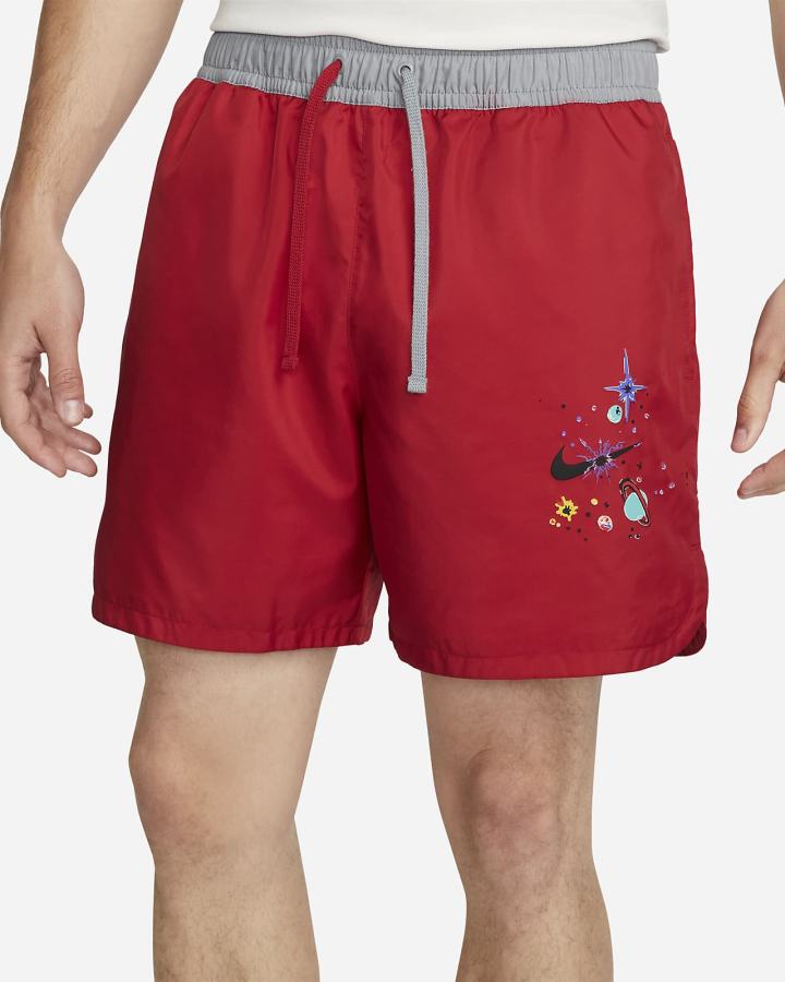 Pantalones Cortos Nike Sportswear Woven Flow Hombre Rojas Gris | IVMSZ-9876