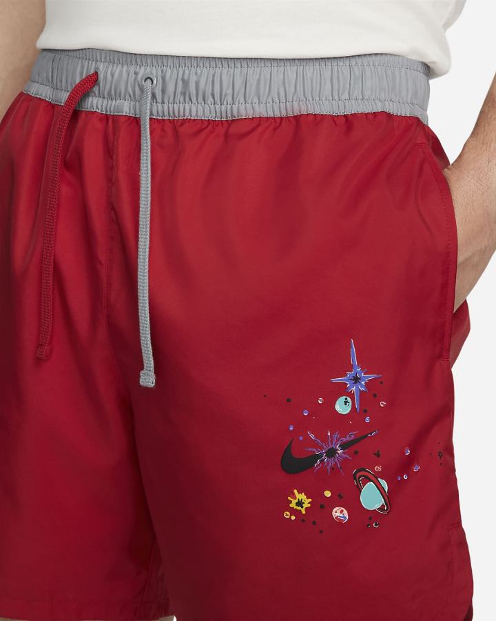 Pantalones Cortos Nike Sportswear Woven Flow Hombre Rojas Gris | IVMSZ-9876