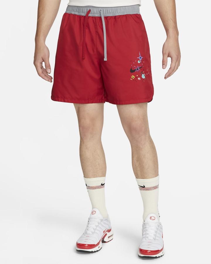 Pantalones Cortos Nike Sportswear Woven Flow Hombre Rojas Gris | IVMSZ-9876