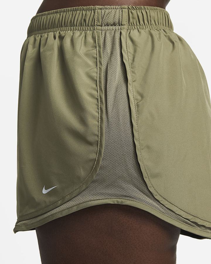 Pantalones Cortos Nike Tempo Running Mujer Verde Oliva Gris | FDVAT-3628