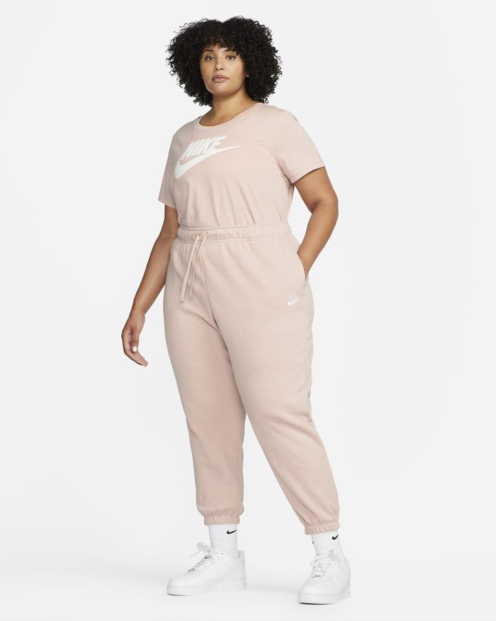 Pantalones Deportivos Nike Sportswear Club Fleece Mid-Rise Oversized Mujer Rosas Blancas | AEWFM-3026