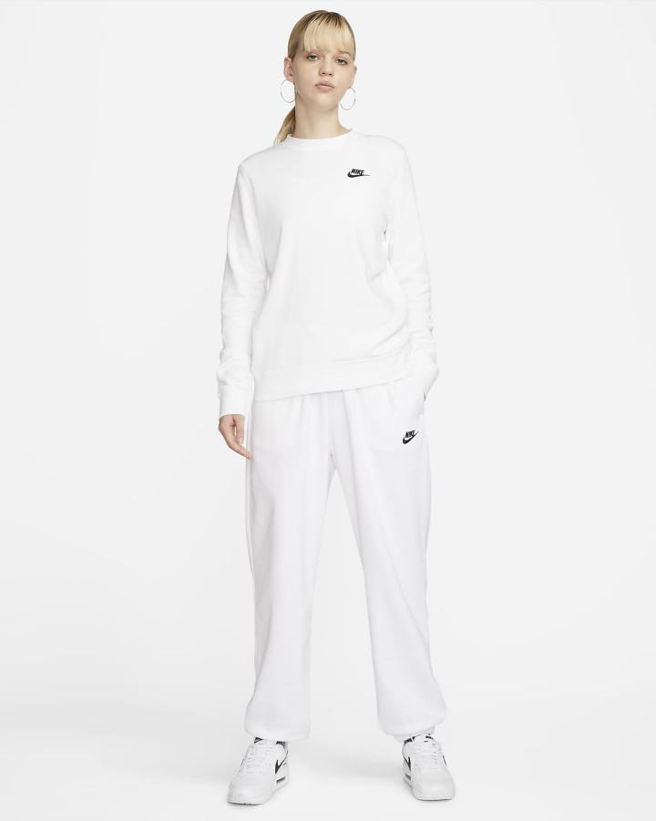 Pantalones Deportivos Nike Sportswear Club Fleece Mid-Rise Oversized Mujer Blancas Negras | QUYBO-3276
