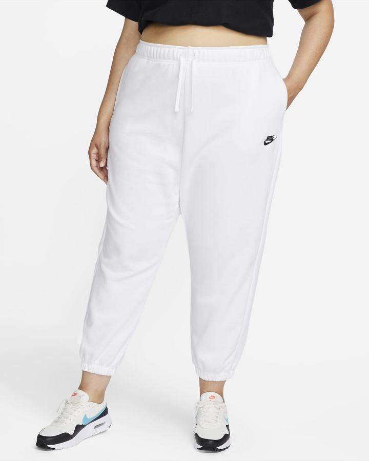 Pantalones Deportivos Nike Sportswear Club Fleece Mid-Rise Oversized Mujer Blancas Negras | QUYBO-3276